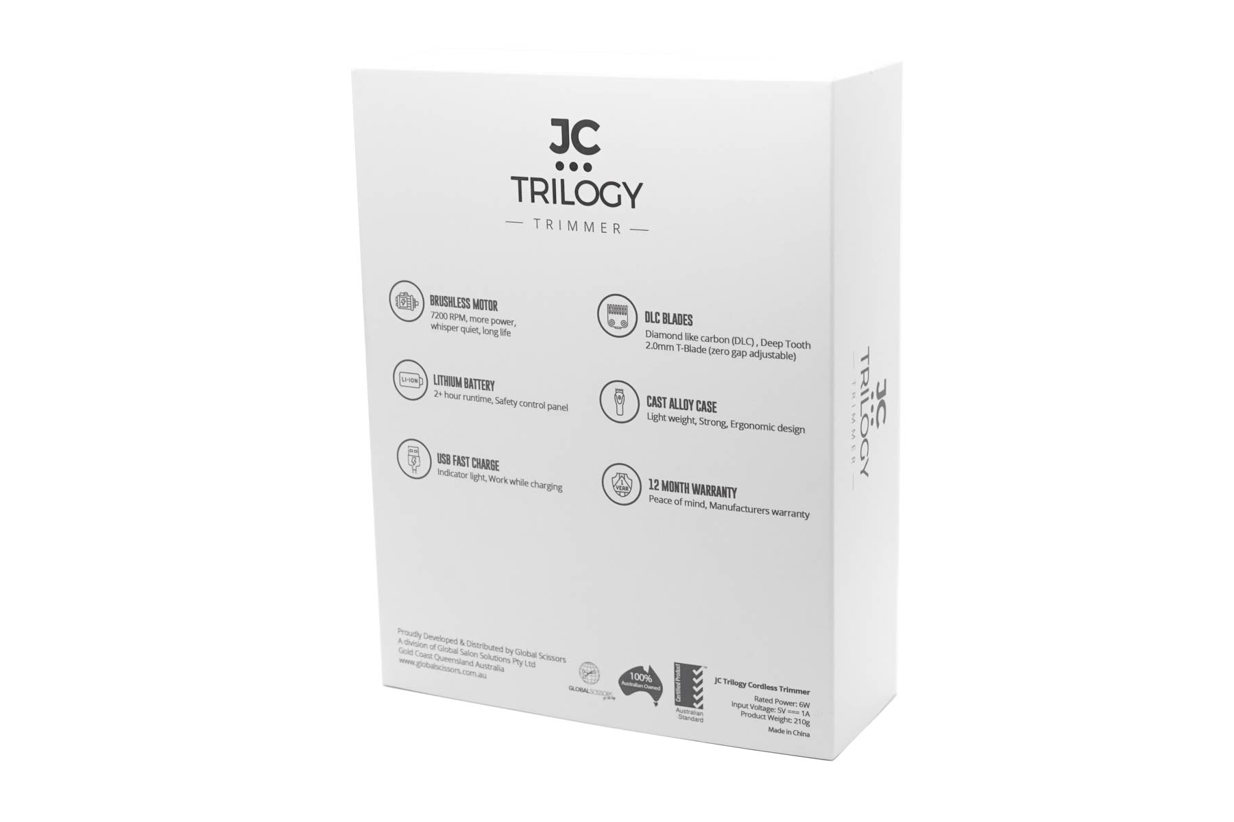 JC TRILOGY TRIMMER - Cordless Rechargeable 3+HR Runtime