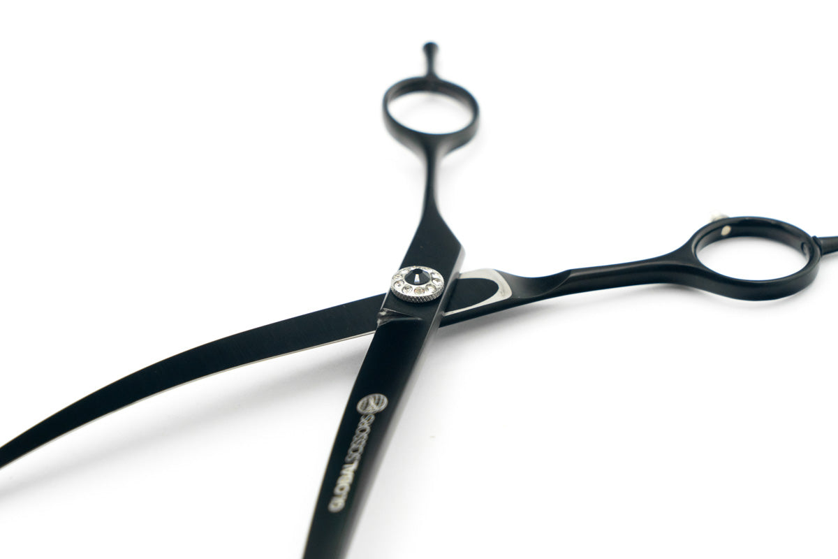 Panther Matte Black Pet Grooming 7.5 inch Curved Cutting Scissor